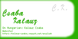 csaba kalauz business card